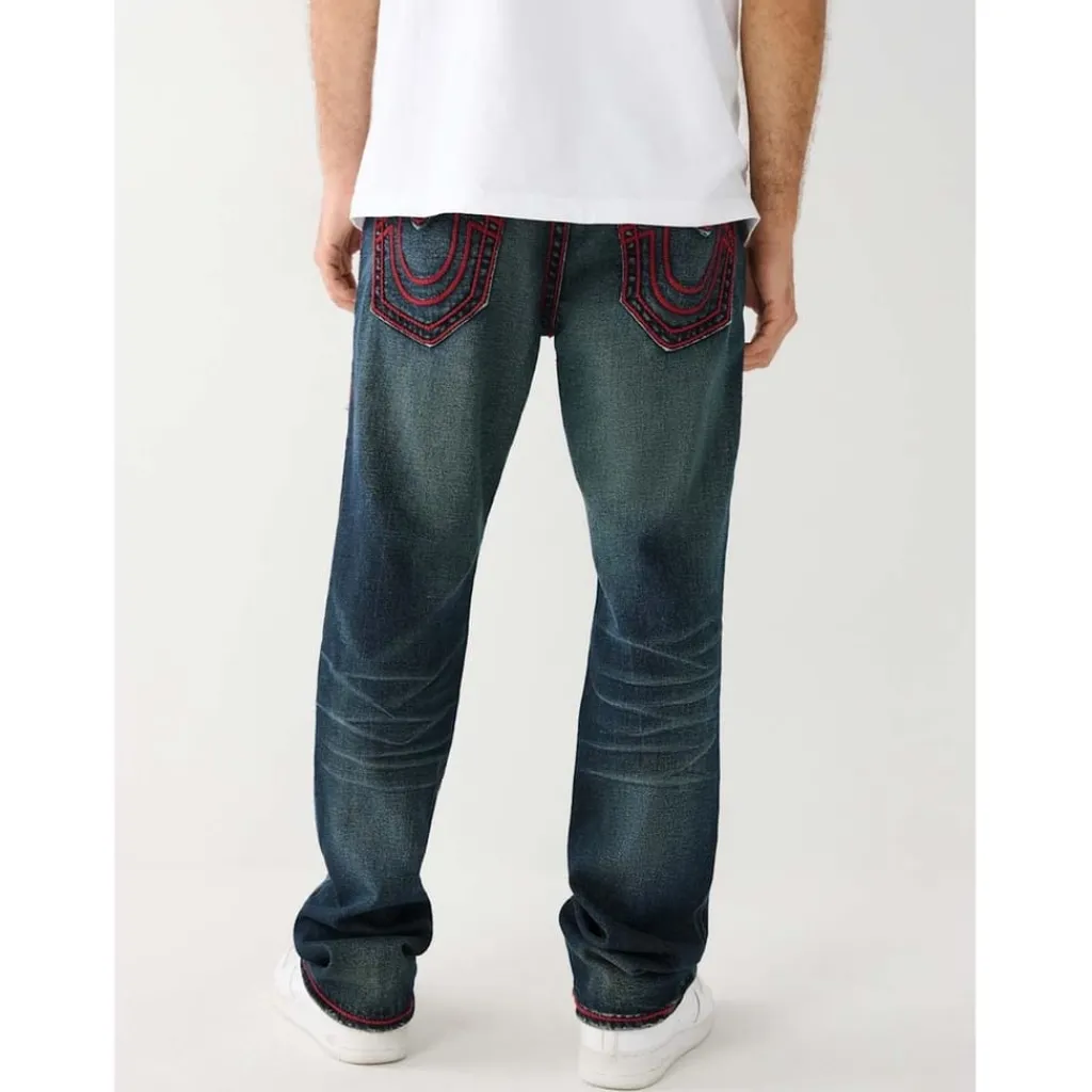 Jeans*True Religion Ricky Five Pocket Straight Jeans in Blue