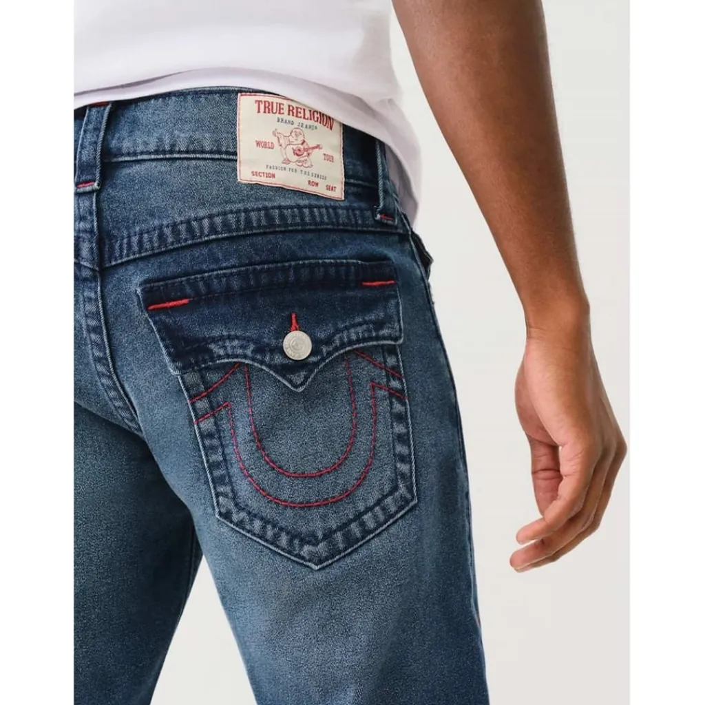 Jeans*True Religion Ricky Five Pocket Straight Jeans in Blue