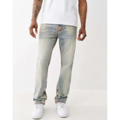Jeans*True Religion Ricky Five Pocket Straight Jeans in Blue