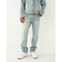 Jeans*True Religion Ricky Straight Fit Five Pocket Jeans in Blue
