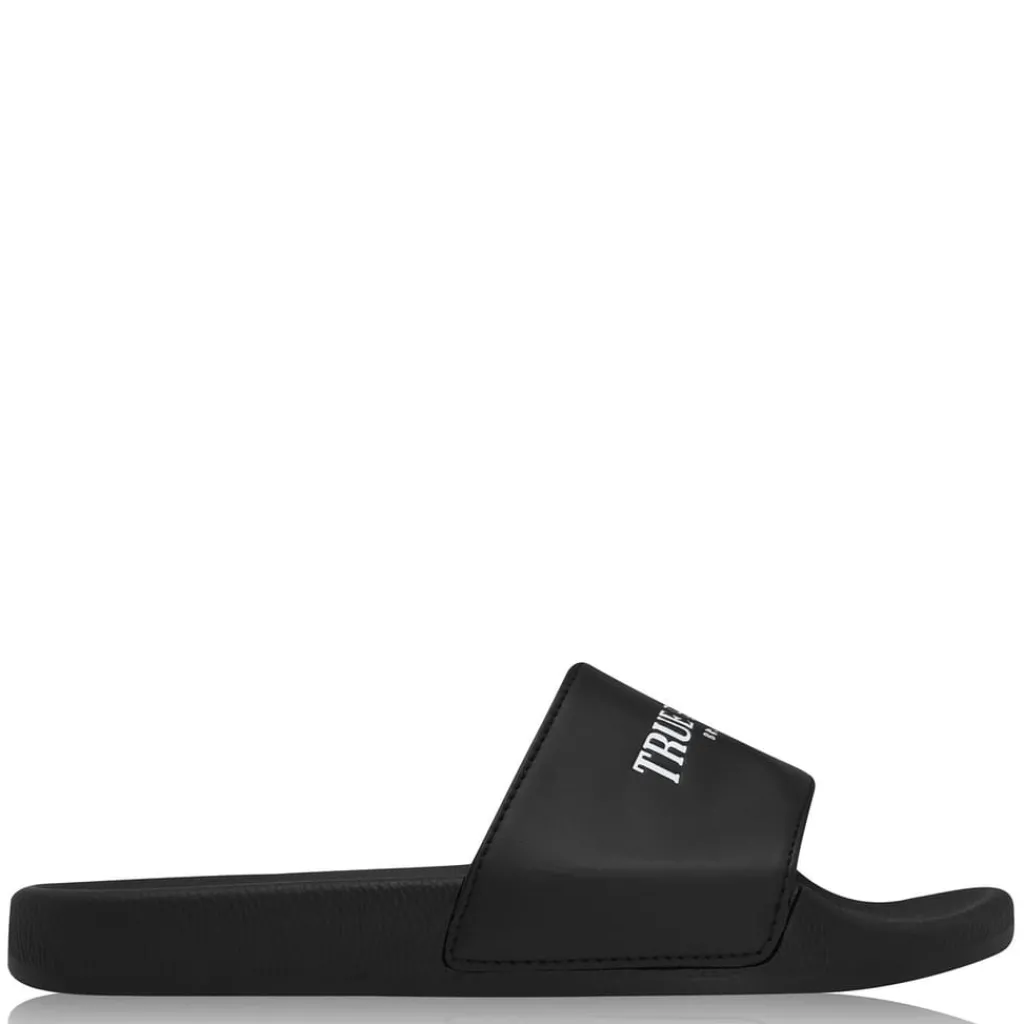 Beach Shoes*True Religion Sliders in Black