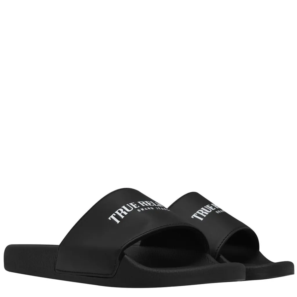 Beach Shoes*True Religion Sliders in Black