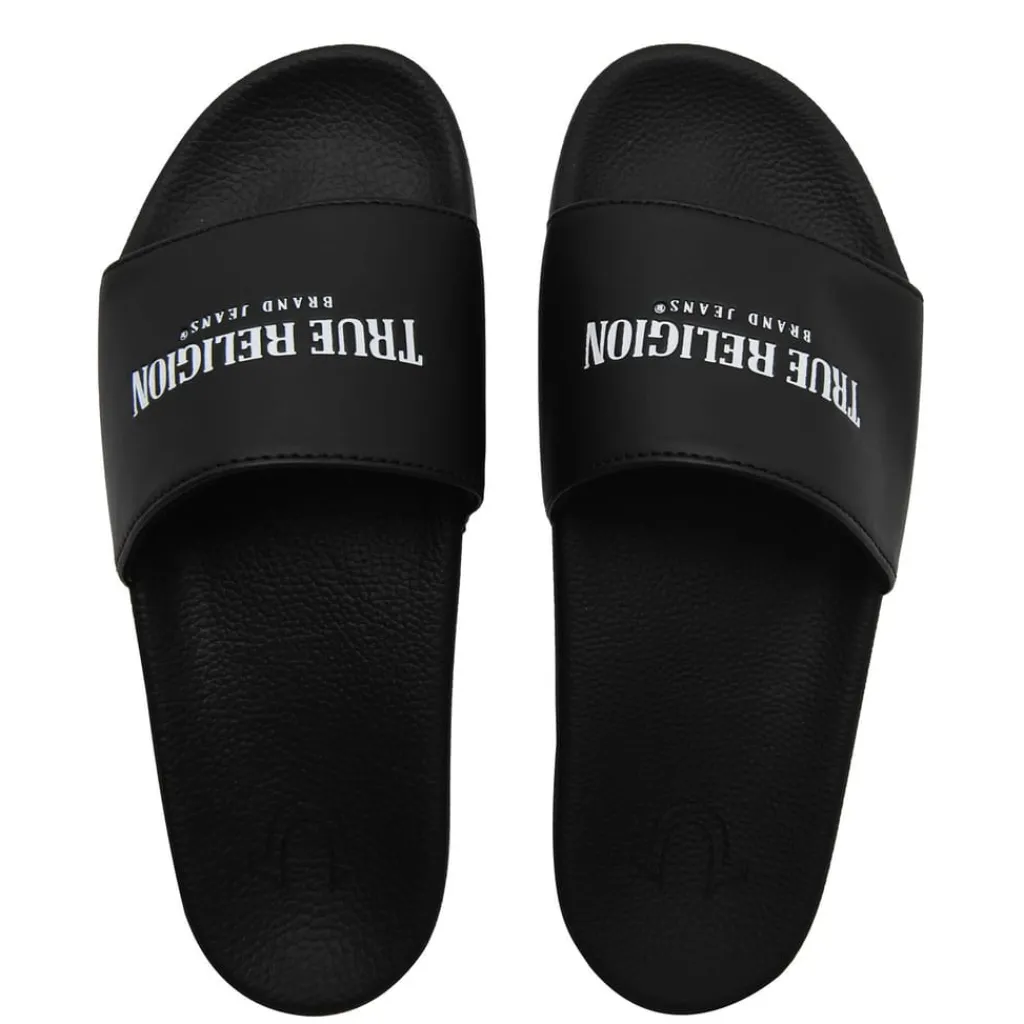 Beach Shoes*True Religion Sliders in Black