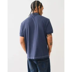 Polo Shirts*True Religion T Embroidered Polo Shirt in Blue