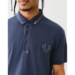Polo Shirts*True Religion T Embroidered Polo Shirt in Blue