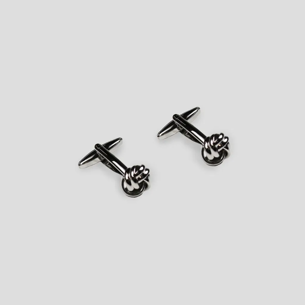 Assorted*Twisted Tailor Knot Cufflink in Silver