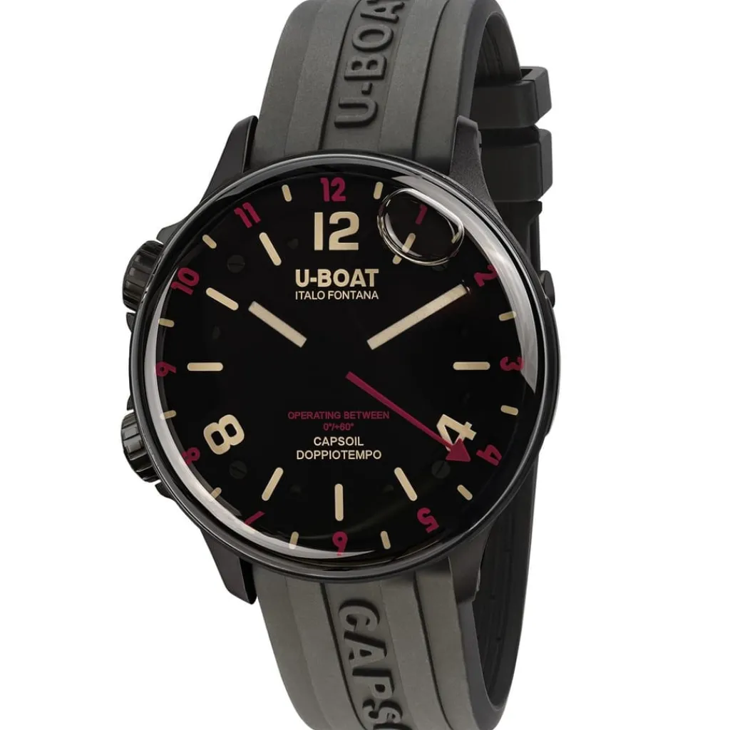 Jewellery-Watches*U-Boat U Boat Capsoil Doppiotempo 45 Dlc White in Black