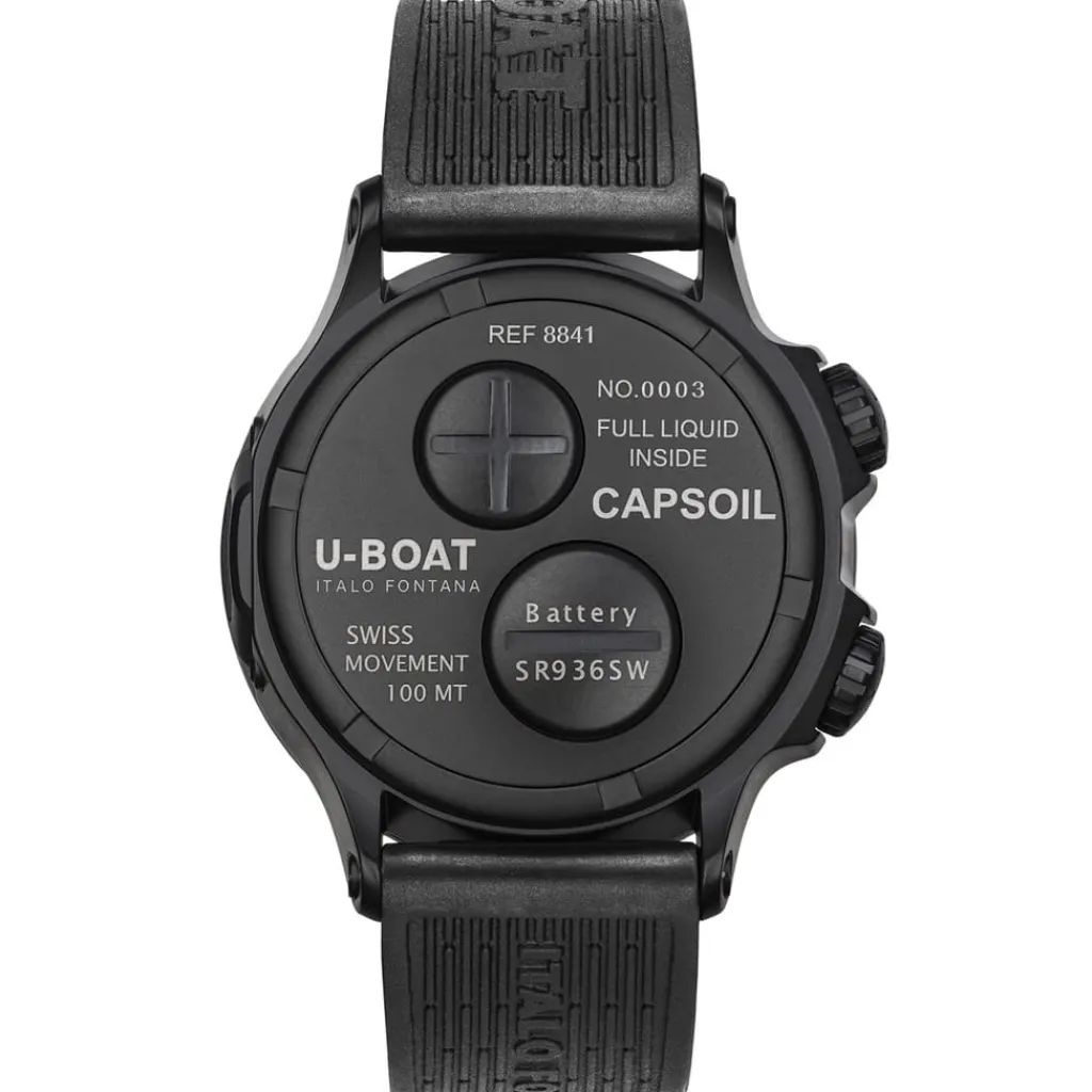 Jewellery-Watches*U-Boat U Boat Capsoil Doppiotempo 45 Dlc White in Black