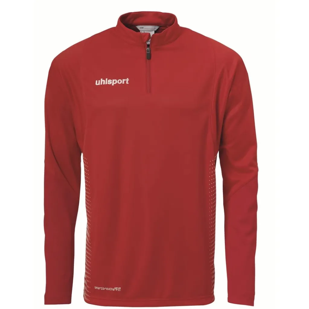Fitness And Gymwear*Uhlsport Zip Neck Regular Fit Sweatshirt in Red