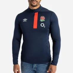 Fitness And Gymwear*Umbro England Rugby Half Zip Fleece Top 2023 2024 Adults in Blue