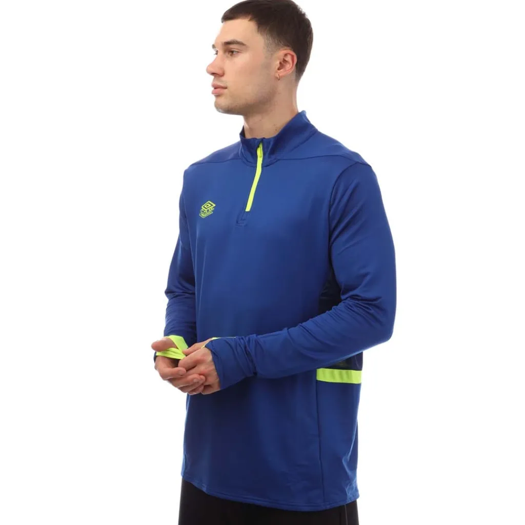 Fitness And Gym Tops|Fitness And Gymwear*Umbro Premier Mid Layer Training Top in Blue yellow
