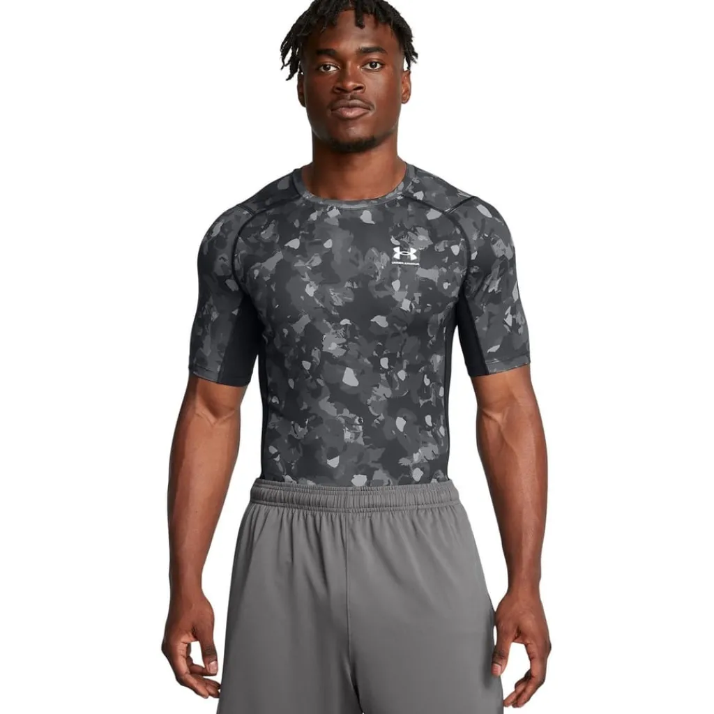 Fitness And Gym Tops*Under Armour Hg Armour Prtd in Black
