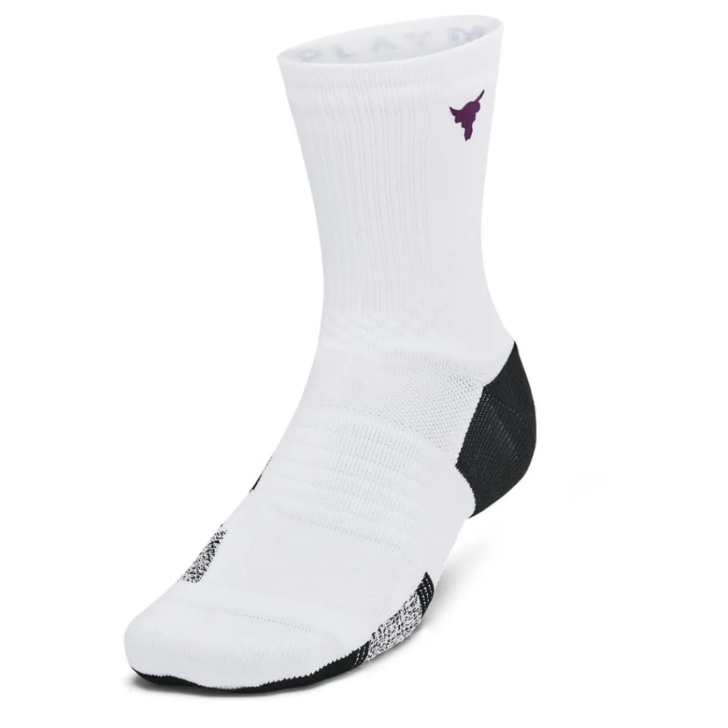 Underwear And Socks*Under Armour Armour Rock Ua Ad Playmaker 1pk Mid Crew Sock Unisex Adults in White