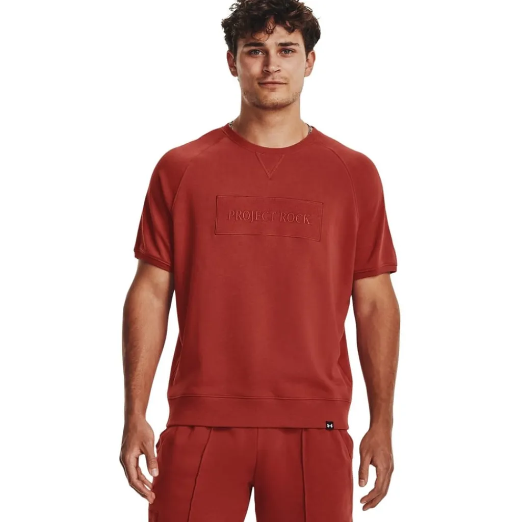 Fitness And Gymwear*Under Armour Crew Neck Relaxed Fit Gym T-Shirt in Red
