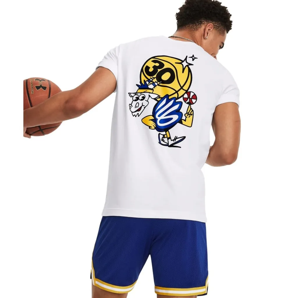 Fitness And Gymwear*Under Armour Curry Goat Regular Fit Short Sleeve T-Shirt in White