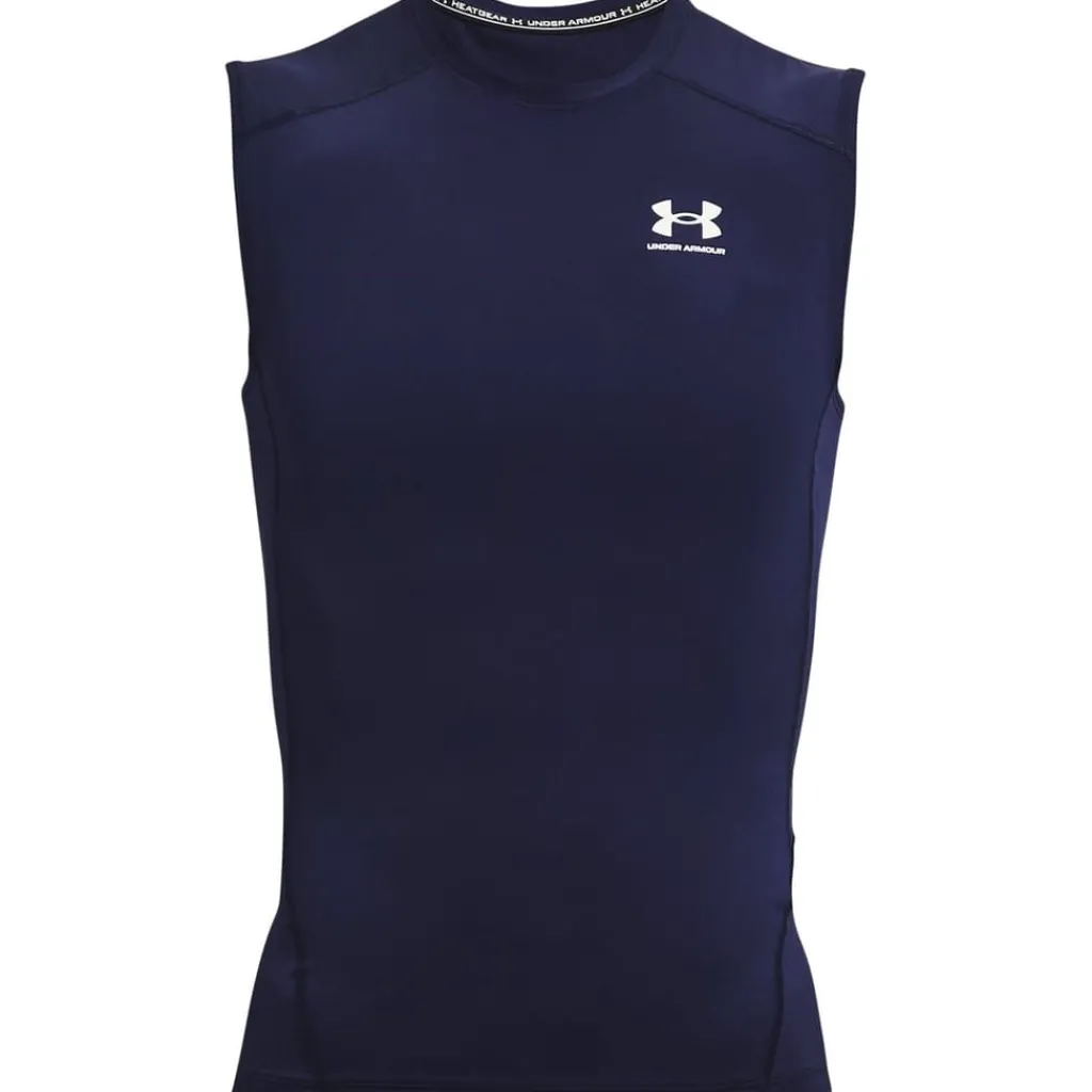 Fitness And Gymwear*Under Armour Heat Gear Compression Sleeveless T-Shirt in Blue