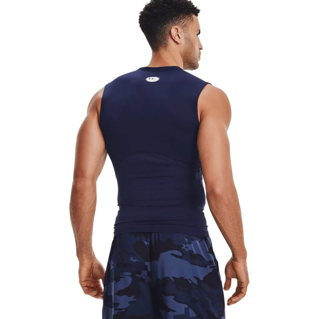 Fitness And Gymwear*Under Armour Heat Gear Compression Sleeveless T-Shirt in Blue