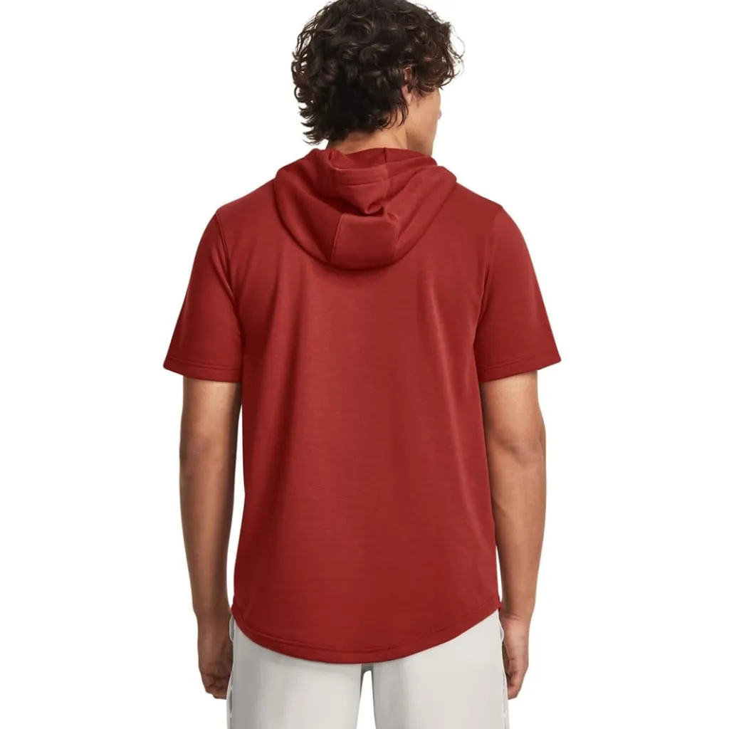 Hoodies*Under Armour Hooded Sleeveless Relaxed Fit Sweatshirt in Red