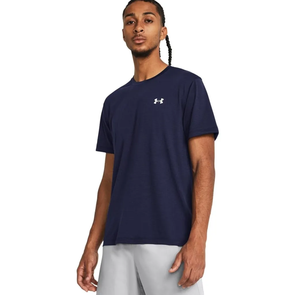 Fitness And Gym Tops*Under Armour Launch Crew Neck Regular Fit Athletic Top in Blue