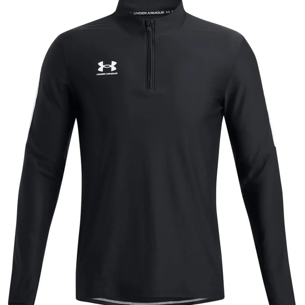 Fitness And Gym Tops*Under Armour Logo Print Mock Neck Sweatshirt in Black