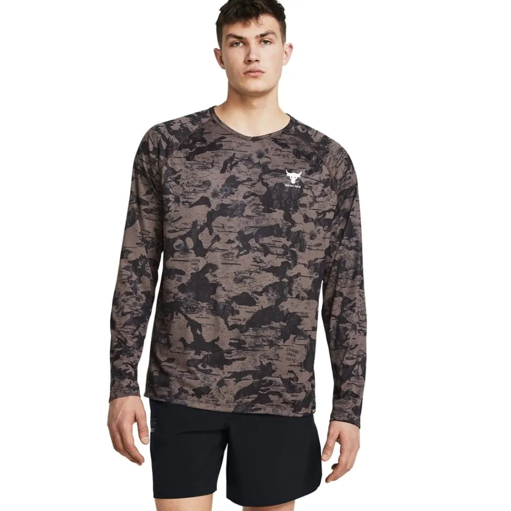 Fitness And Gymwear|Fitness And Gym Tops*Under Armour Mens Armour Pjt Rck Isochill Ls Gym Top in Brown