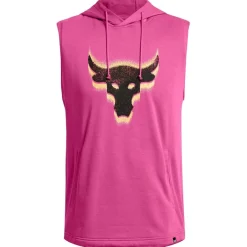 Hoodies*Under Armour Mens Armour Pjt Q2 Payoff Sl Fleece Hoody Hoody in Pink