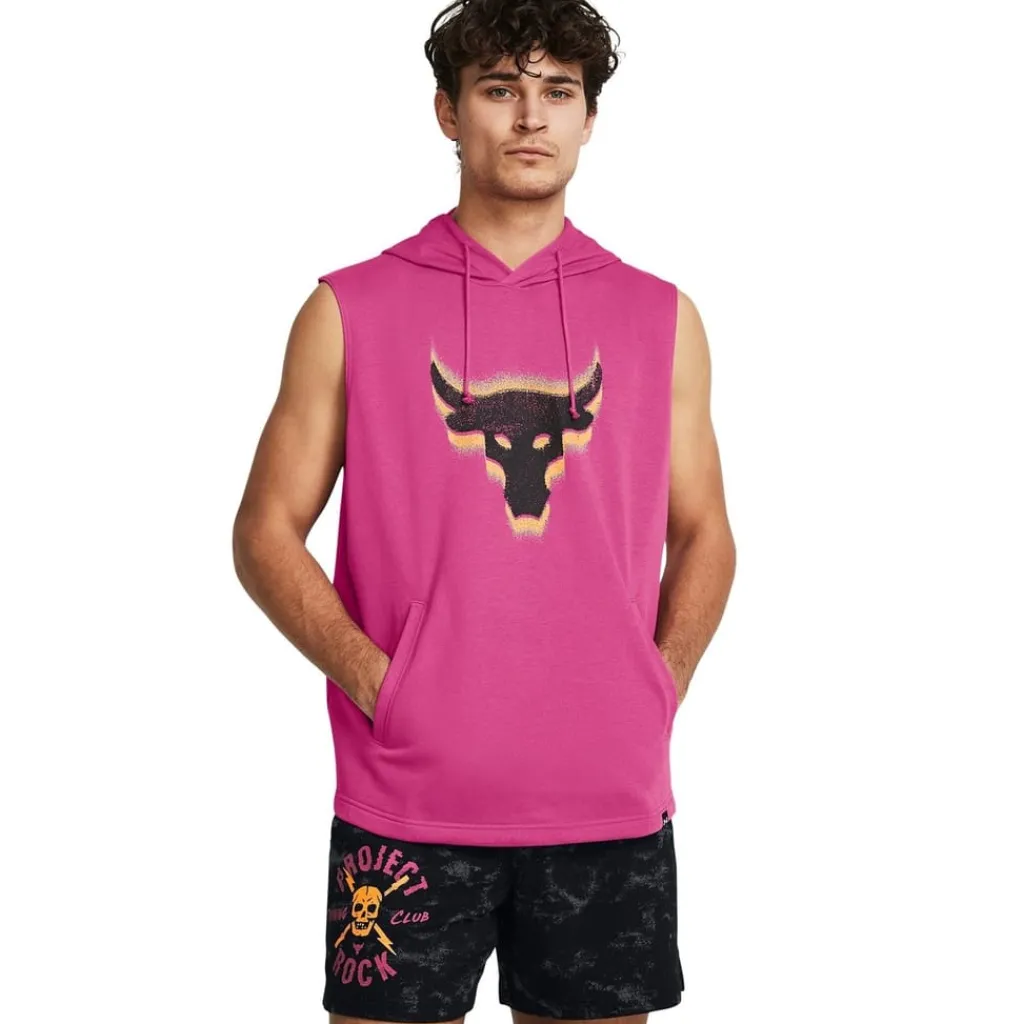 Hoodies*Under Armour Mens Armour Pjt Q2 Payoff Sl Fleece Hoody Hoody in Pink