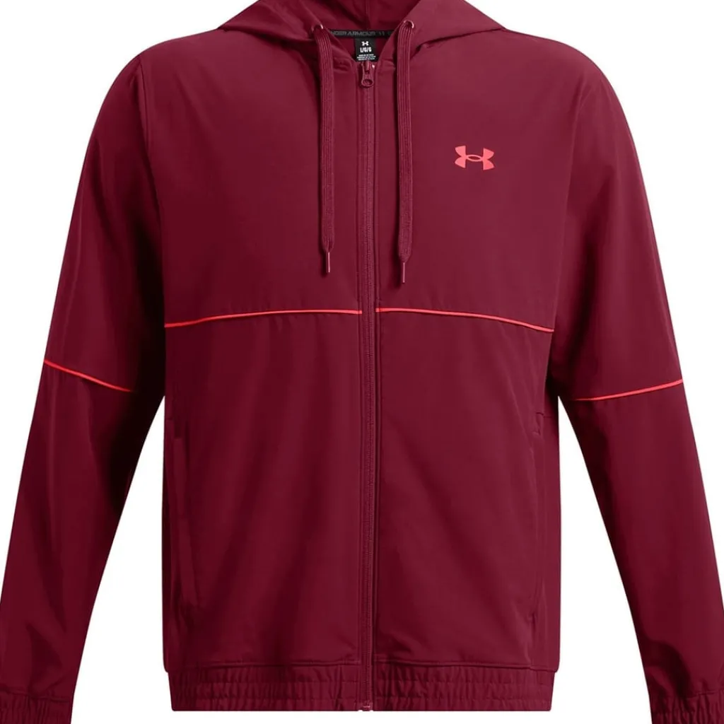 Fitness And Gym Tops*Under Armour Mens Armour Ua Baseline Woven Jacket Hoody in Red