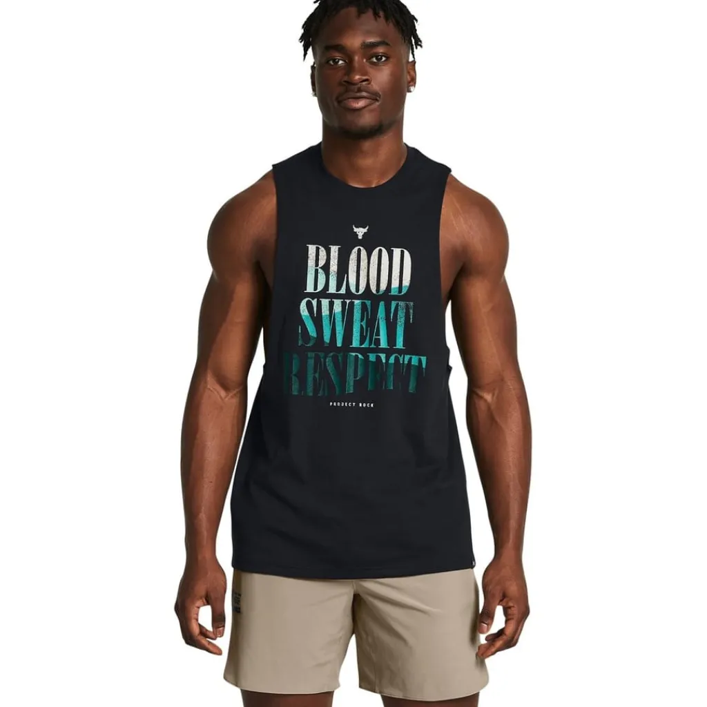 Fitness And Gymwear|Fitness And Gym Tops*Under Armour Mens Armour Ua Pjt Rck Bsr Payoff Tank Gym Top in Black