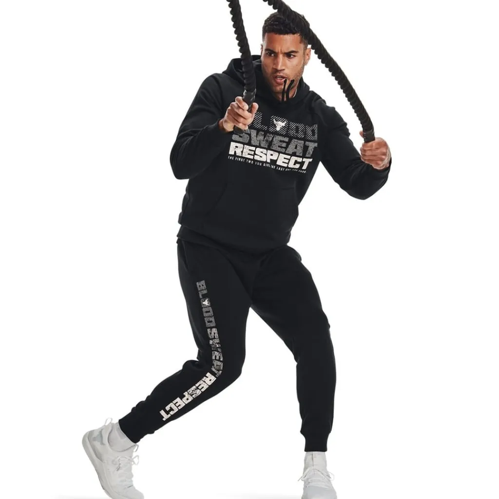 Fitness And Gym Tops*Under Armour Mens Armour Ua Pjt Rock Rival Fleece Hoody Hoody in Black