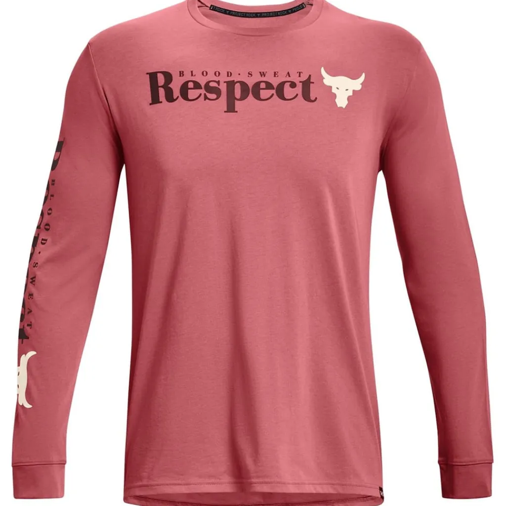Fitness And Gym Tops*Under Armour Mens Armour Ua Pjt Rock Respect Ls Gym Top in Pink