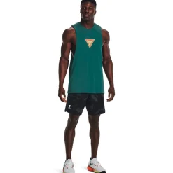 Fitness And Gym Tops*Under Armour Mens Armour Ua Pjt Rock Dmnd Muscle Tank Gym Vest in Green