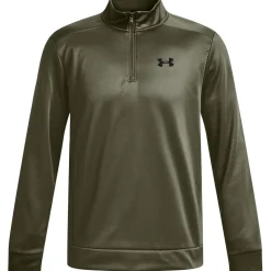 Fitness And Gymwear*Under Armour Mens Half Zip Fleece Top in Green