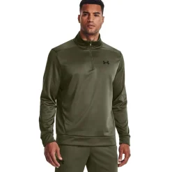 Fitness And Gymwear*Under Armour Mens Half Zip Fleece Top in Green