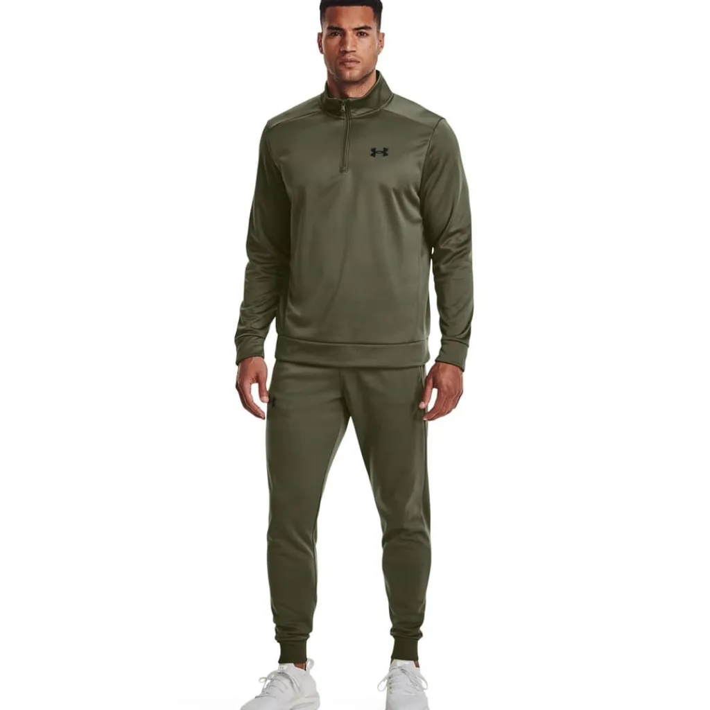 Fitness And Gymwear*Under Armour Mens Half Zip Fleece Top in Green