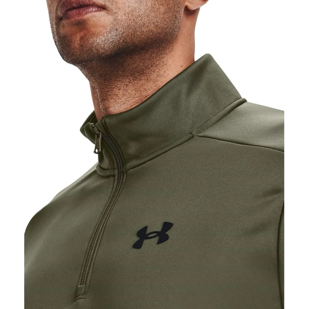 Fitness And Gymwear*Under Armour Mens Half Zip Fleece Top in Green
