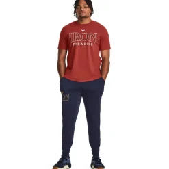 Fitness And Gym Tops*Under Armour Mens Project Rock Paradise T-Shirt in Red