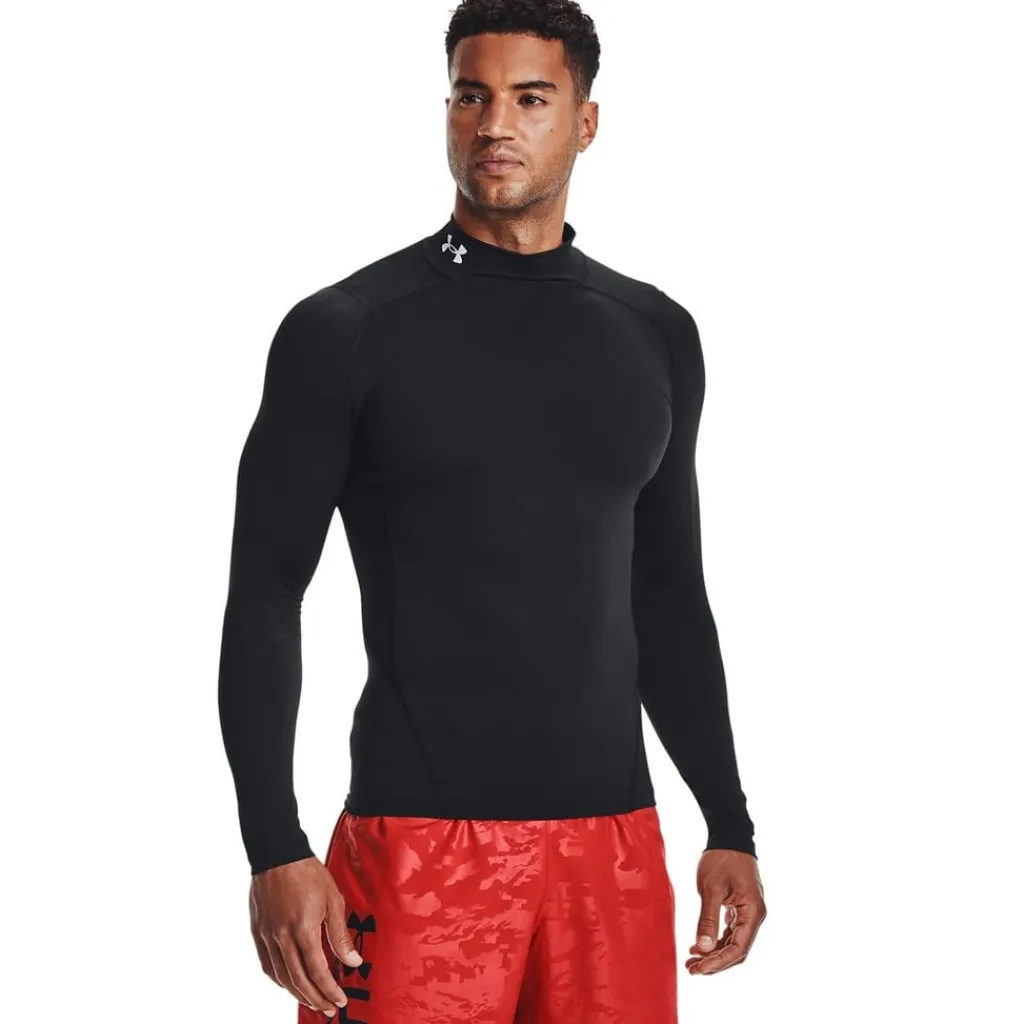 Fitness And Gymwear*Under Armour Mock Long Sleeve Top in Black