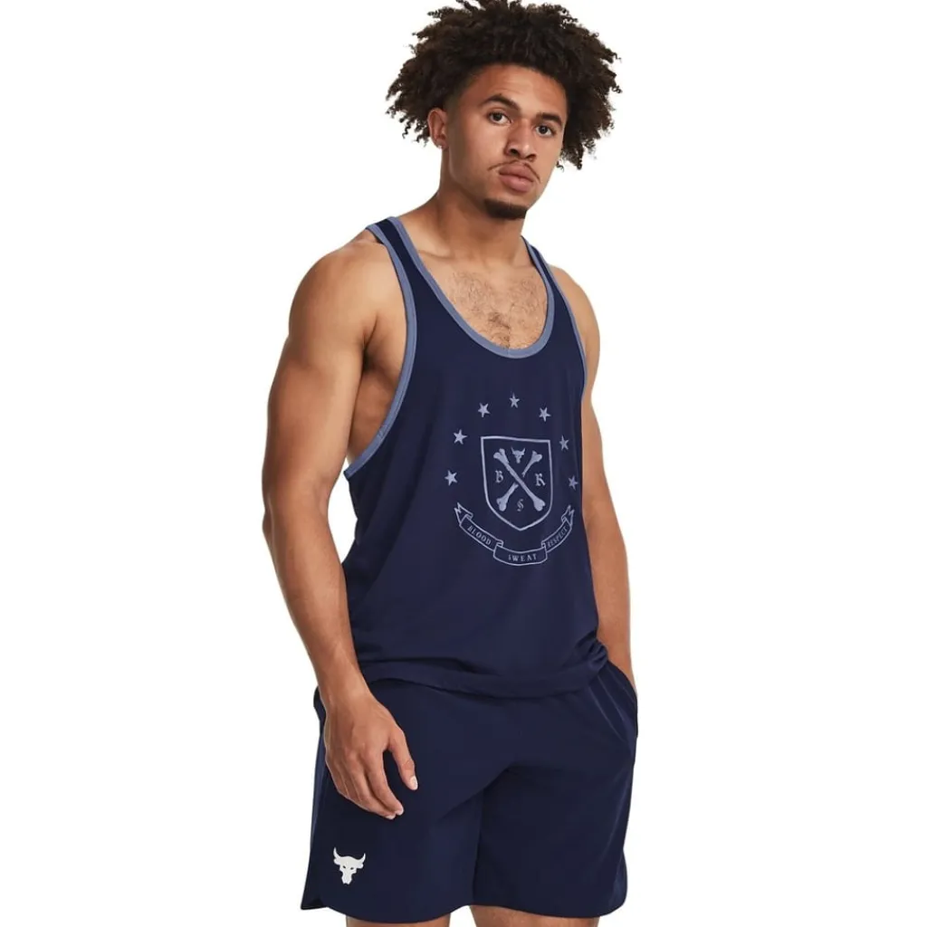 Fitness And Gym Tops*Under Armour Pjt Rock Gym Tank in Blue