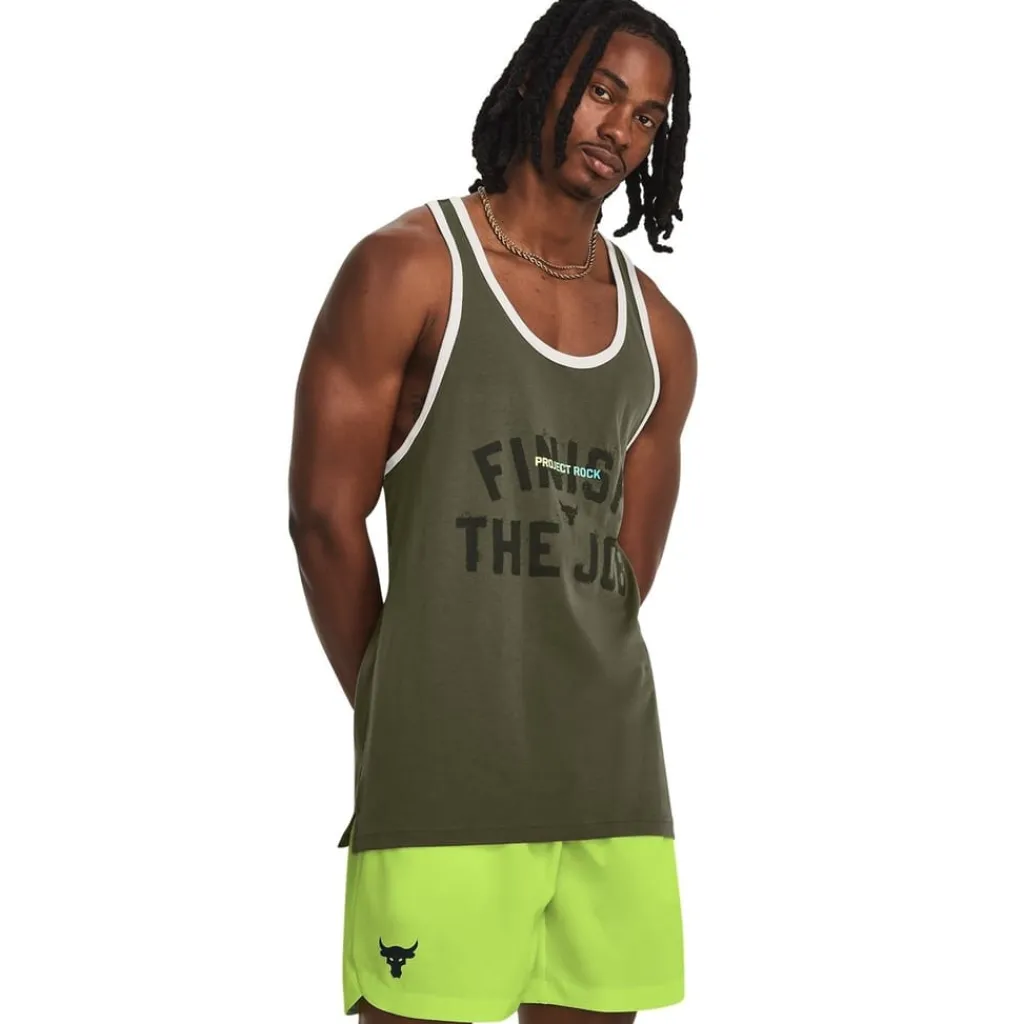 Fitness And Gym Tops*Under Armour Pjt Rock Tank in Green