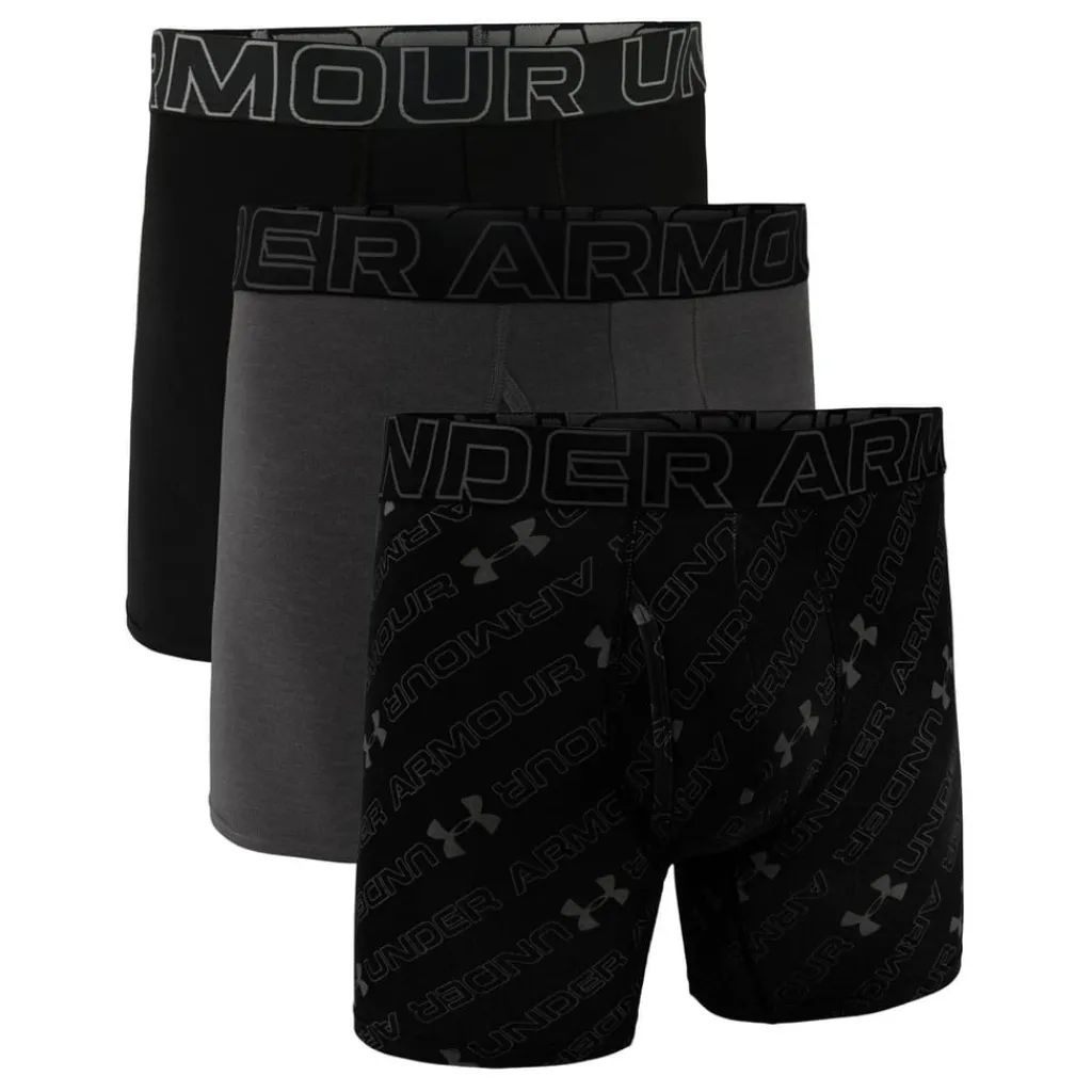 Underwear And Socks*Under Armour Print 6 In 3pk in Grey