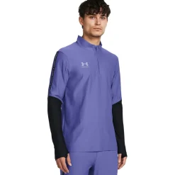 Fitness And Gymwear*Under Armour Regular Fit Zip Neck Long Sleeve T-Shirt in Blue