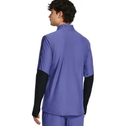 Fitness And Gymwear*Under Armour Regular Fit Zip Neck Long Sleeve T-Shirt in Blue