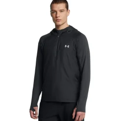 Fitness And Gym Tops|Fitness And Gymwear*Under Armour Run Hooded Athletic Sweatshirt in Grey