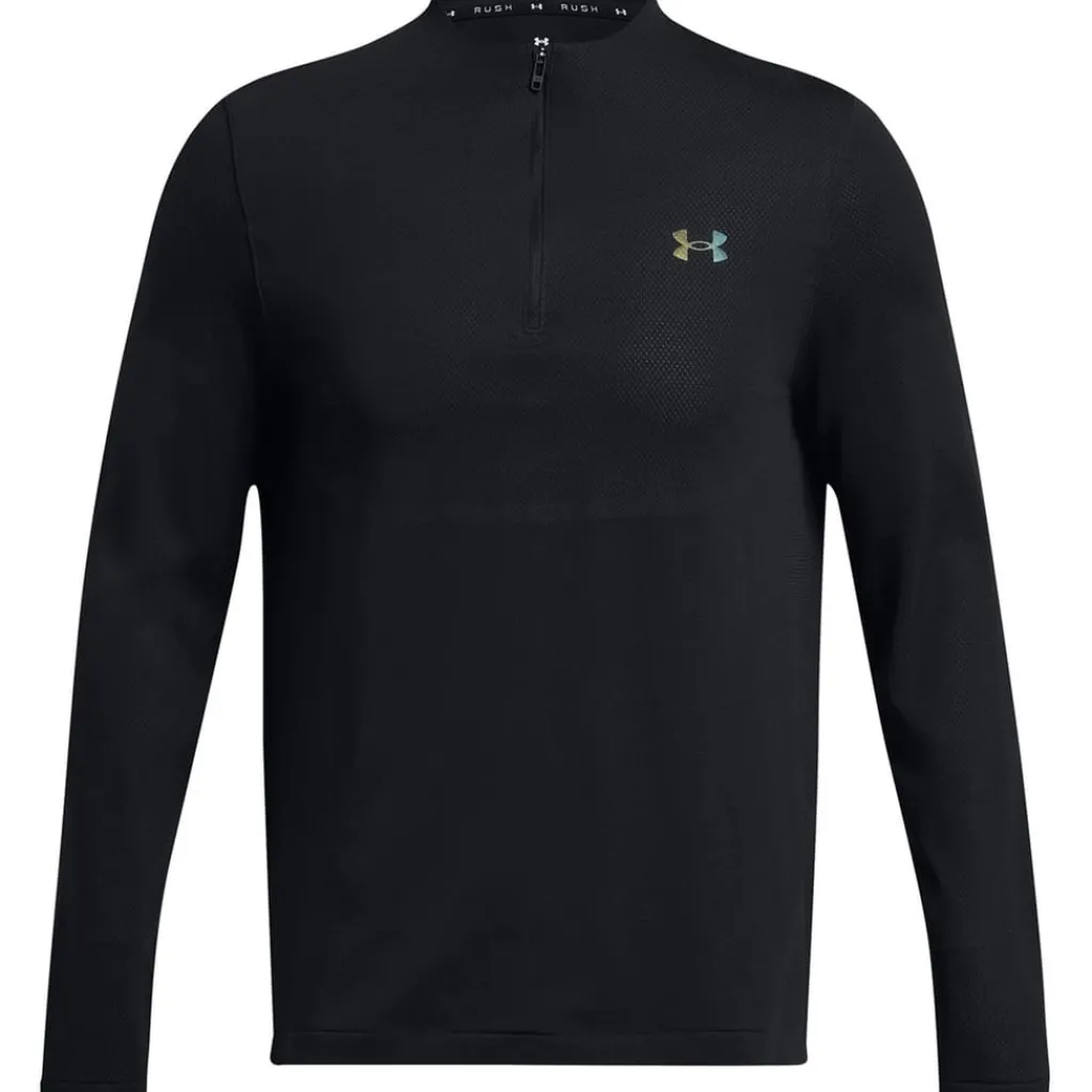 Fitness And Gym Tops|Fitness And Gymwear*Under Armour Rush Zip Neck Long Sleeve T-Shirt in Black