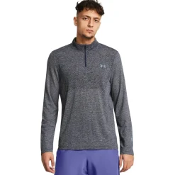Fitness And Gymwear*Under Armour Stride Zip Neck Regular Fit Sweatshirt in Purple
