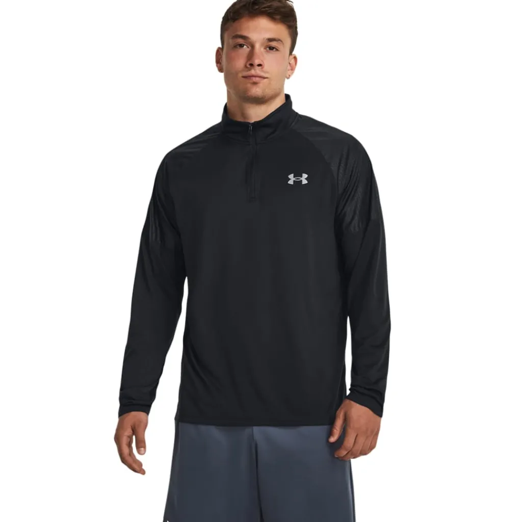 Fitness And Gym Tops*Under Armour Tech Grid 1/4 Zip Top in Black