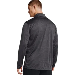 Fitness And Gymwear*Under Armour Tech Regular Fit Zip Neck Long Sleeve Top in Grey