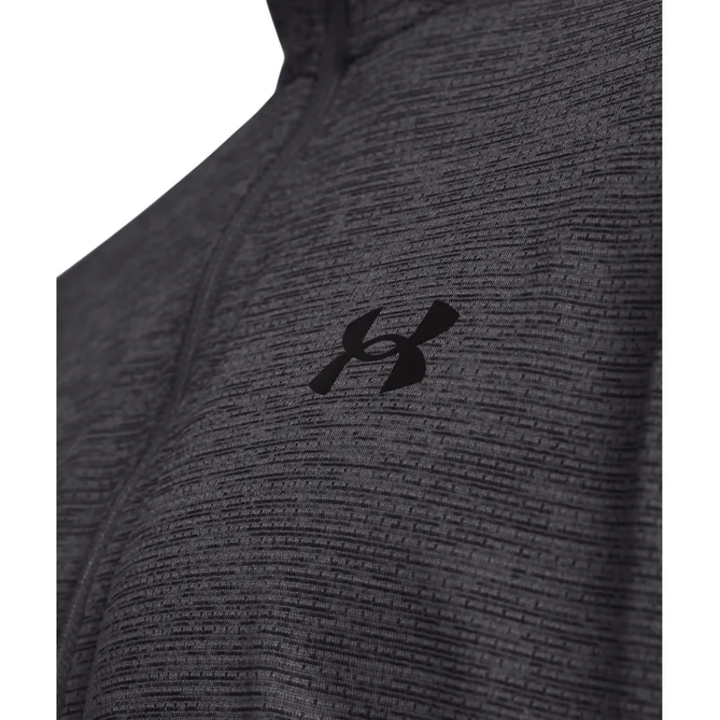 Fitness And Gymwear*Under Armour Tech Regular Fit Zip Neck Long Sleeve Top in Grey