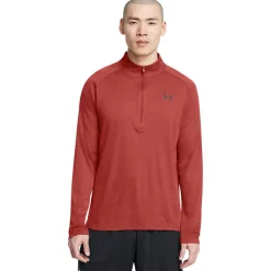 Fitness And Gym Tops|Fitness And Gymwear*Under Armour Tech Textured Half-Zip Top in Orange